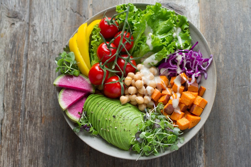 Healthy colourful meal
